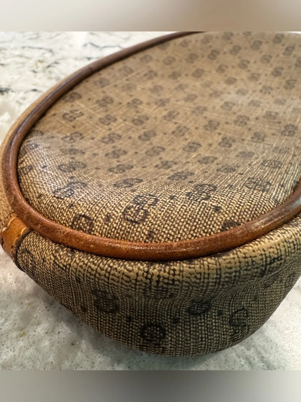 Gucci Vintage Beige Micro GG Cosmetic Pouch